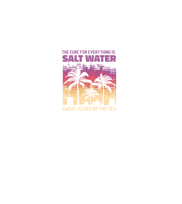 Retro Sunset - Apa sărată este leac pentru orice model negru pe tricou