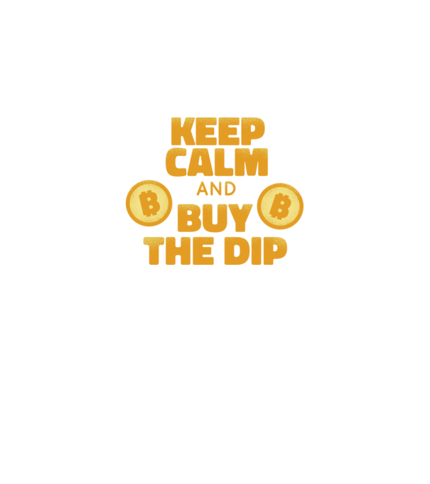 Keep calm and buy the dip Bitcoin model negru pe tricou