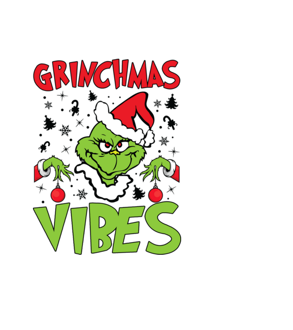 Grinchmas Vibes - Grinch model albastru închis pe tricou