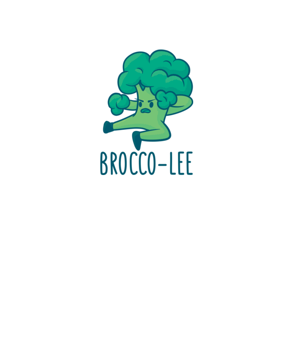 Brocco-Lee - Broccoli Karate model alb pe tricou