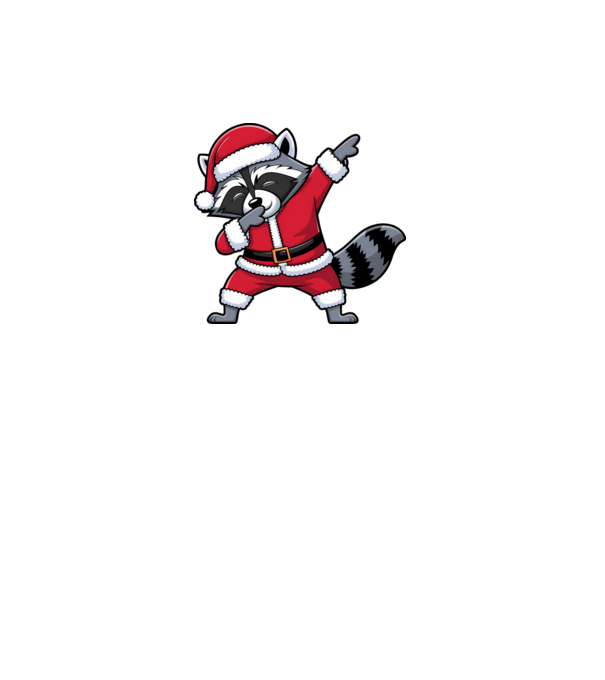 Raton Dab Xmas model alb pe tricou