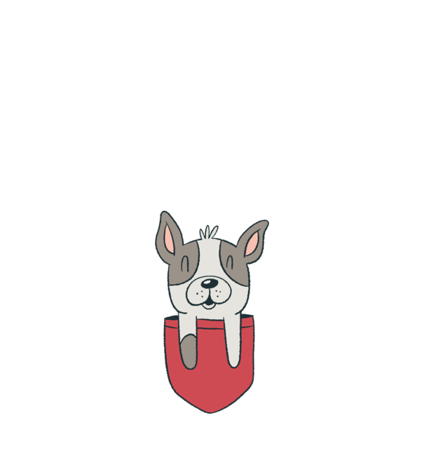 Buzunar pentru Bulldog francez drăguț model nisipiu pe tricou