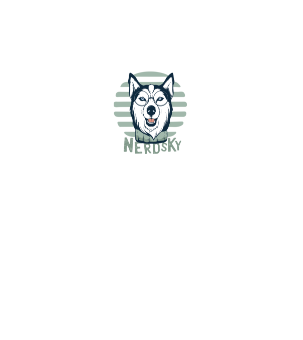 Nerdsky Husky model negru pe tricou