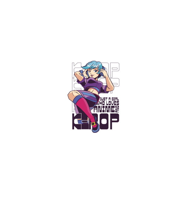 Doar o fată căreia îi place Anime și K-Pop model alb pe tricou