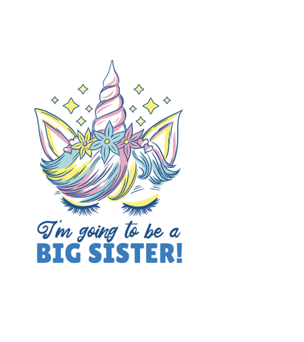 O să fiu un frate mai mare Unicorn model negru pe tricou