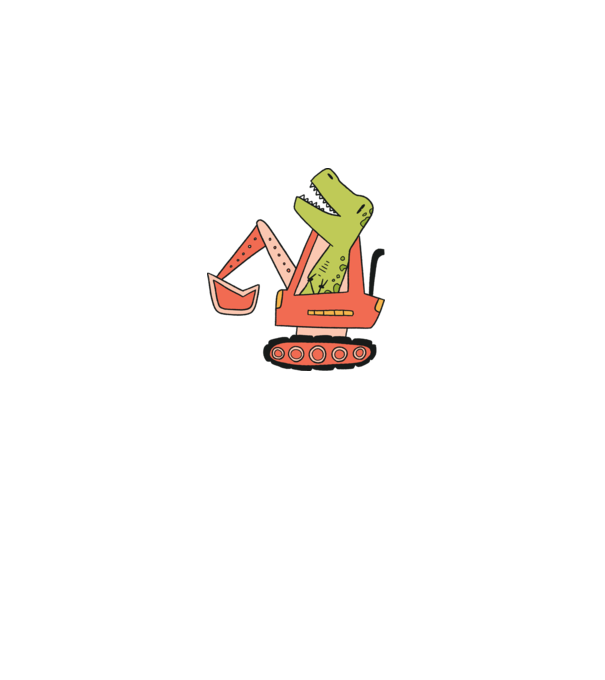 Excavator dinozaur model albastru închis pe tricou