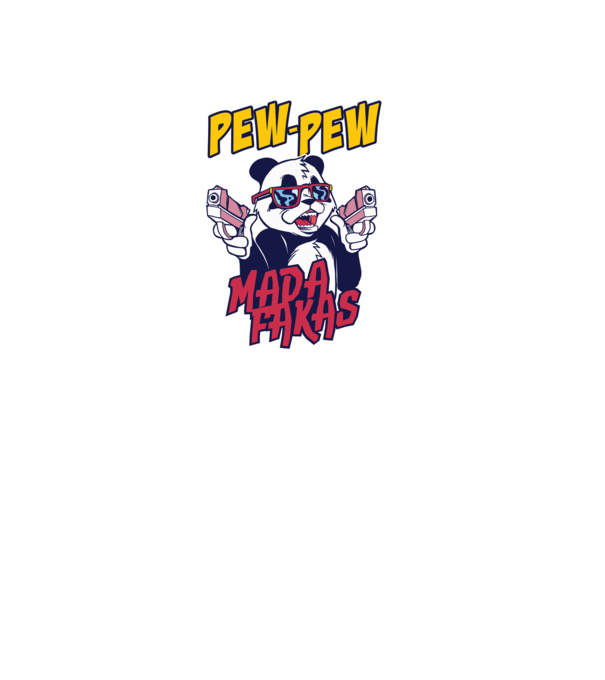 Pew Pew Pew Madafakas Panda model albastru deschis pe tricou