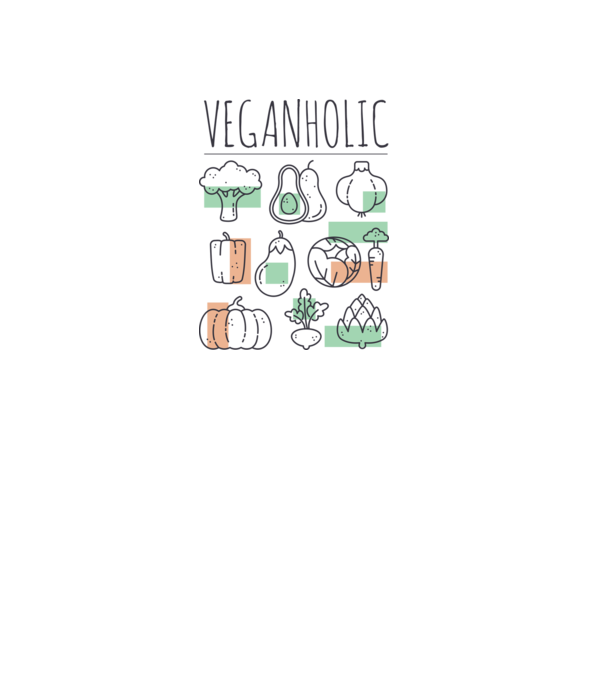 Veganholic model alb pe tricou