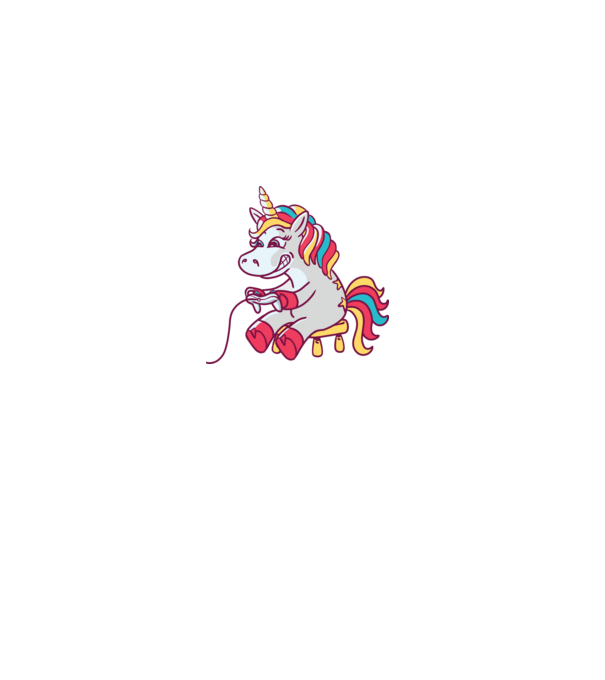 Gamer Unicorn model gri pe tricou