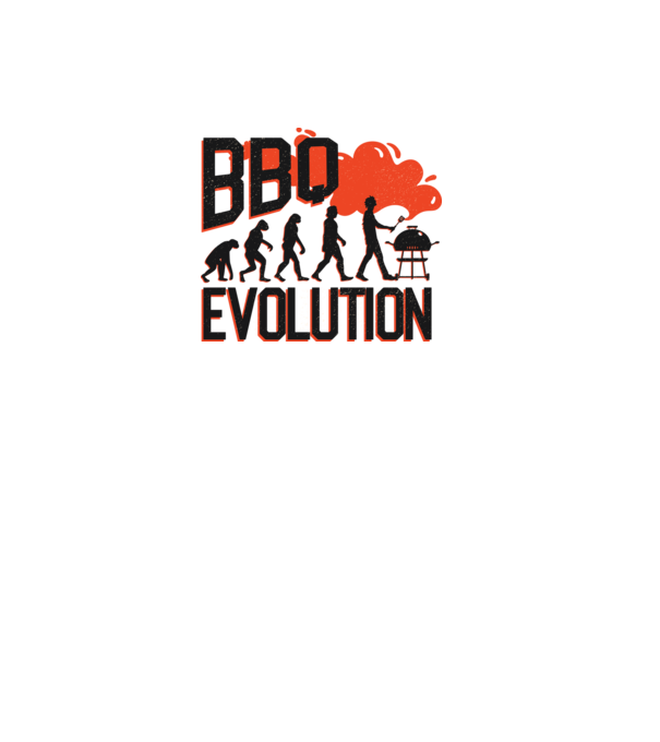 BBQ Evoluție Grătar model alb pe tricou