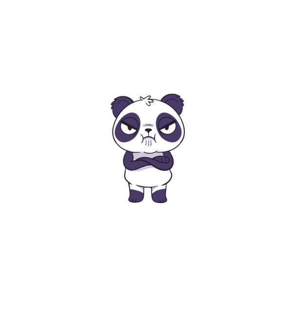 Panda furios model albastru regal pe tricou