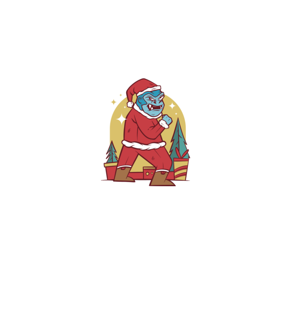 Gorila Santa model alb pe tricou