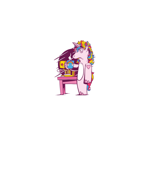 Unicorn Cafea model alb pe tricou