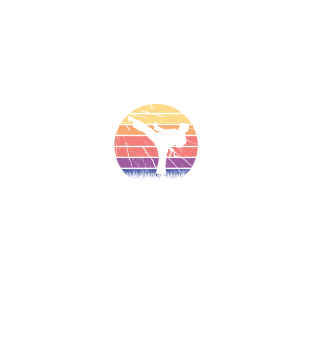 Karate Retro model negru pe tricou