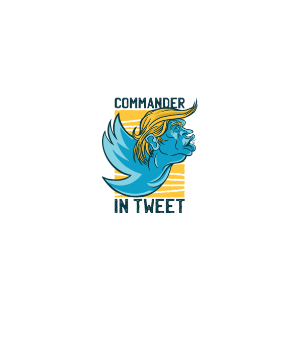 Commander in Tweet - Trump model alb pe tricou