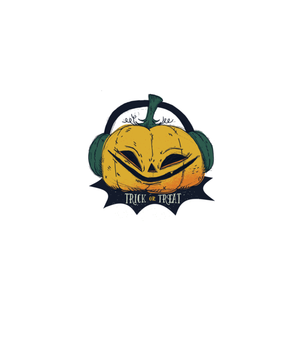 Dovleac Halloween model alb pe tricou
