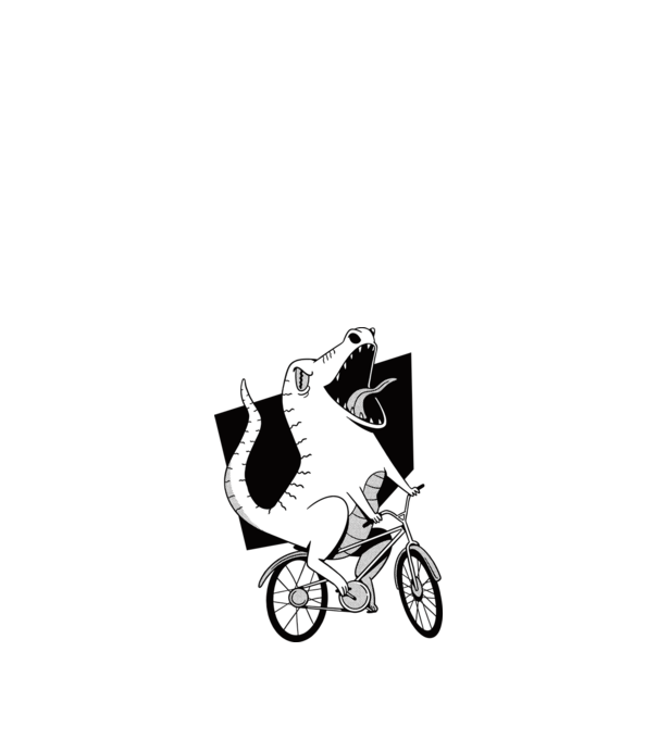 Dinozaur cu bicicletă model albastru închis pe tricou