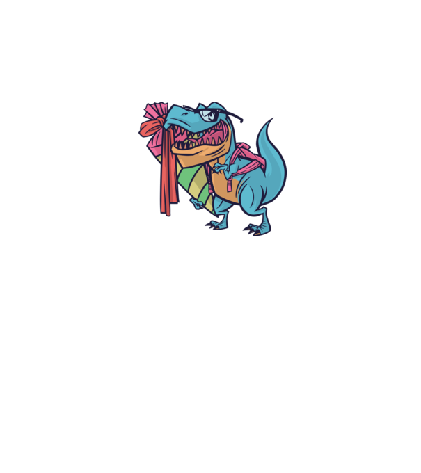 Elev T-rex model alb pe tricou