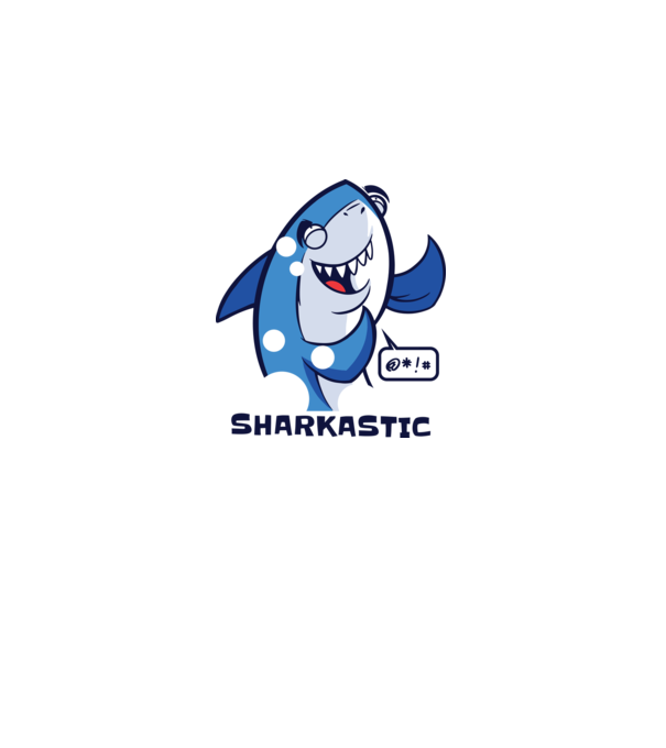 Sharkastic - Rechinul sarcastic model albastru regal pe tricou
