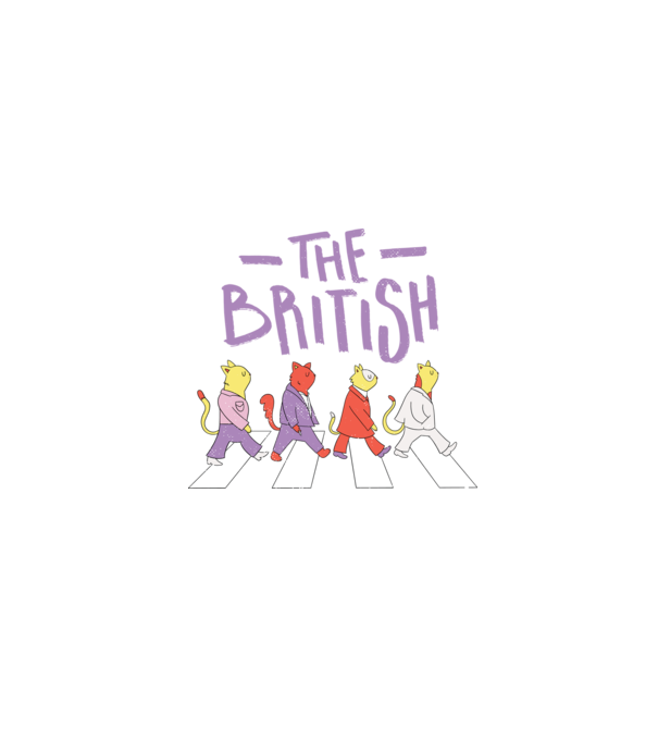The British Pisicuțe model negru pe tricou