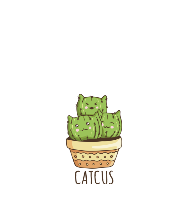 Catcus Pisică Cactus model alb pe tricou