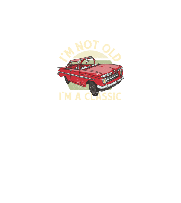 'Mașină clasică - I''m not old I''m a classic' model negru pe tricou