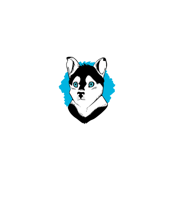 Câine Pomsky model alb pe tricou