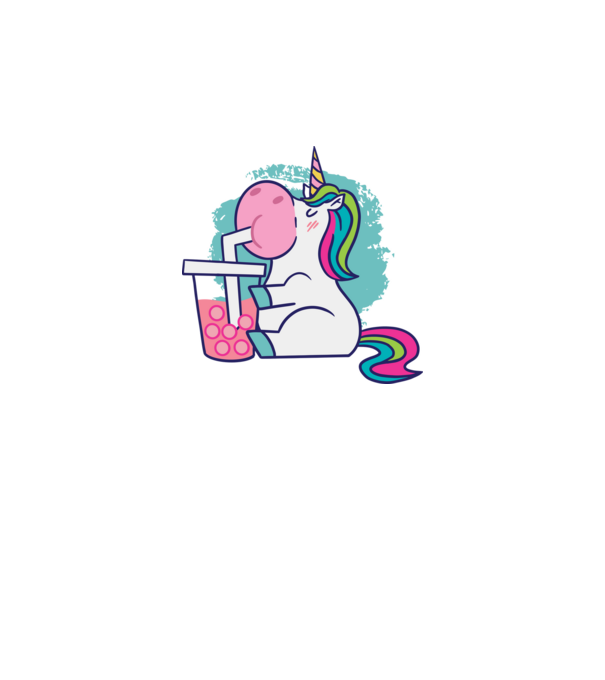 Unicorn Bubble Tea model alb pe tricou