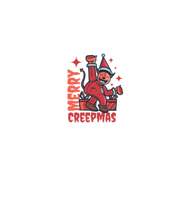 Merry Creepmas model gri pe tricou