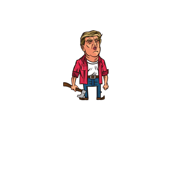 Trump tăietor de lemne model gri pe tricou