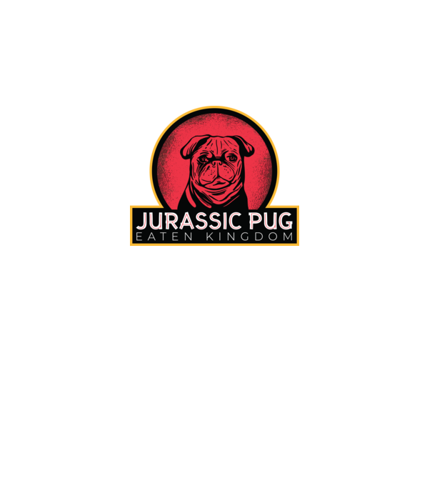 Jurassic Pug Tricou cu mops model negru pe tricou