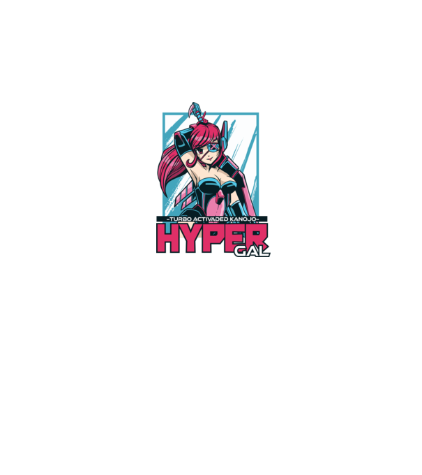 Hyper Gal - Fată Anime model negru pe tricou