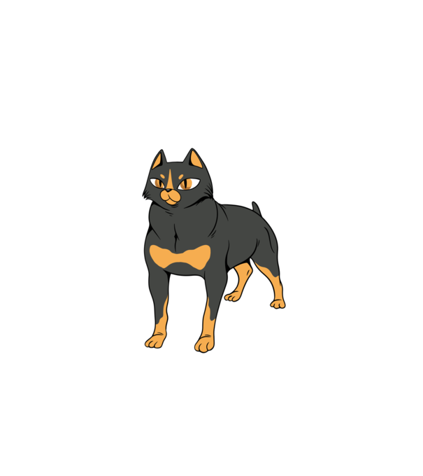 Rottweiler pisică model gri pe tricou