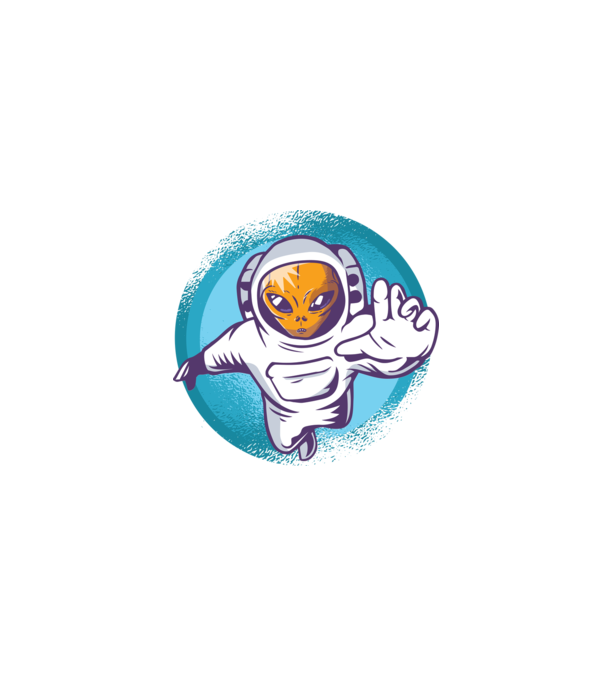 Alien Astronaut model negru pe tricou