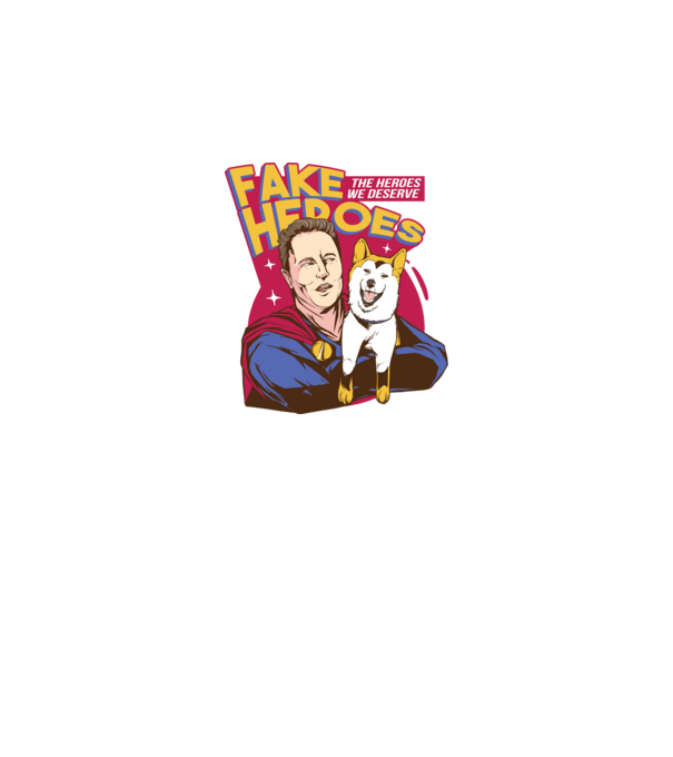 Fake Hero Elon Musk model negru pe tricou