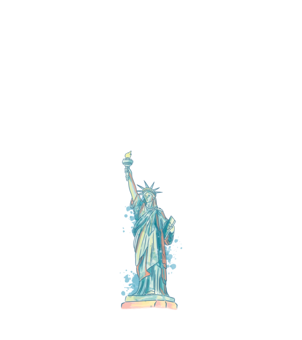 Statuia Libertății model alb pe tricou