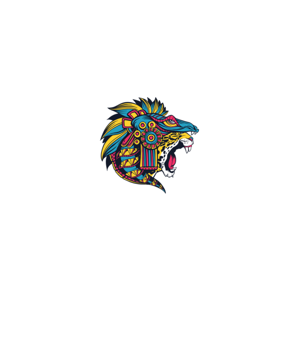 Aztec Jaguar model alb pe tricou