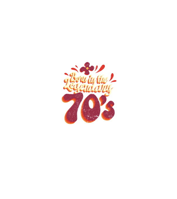 'Born in the Legendary 70''s' model negru pe tricou
