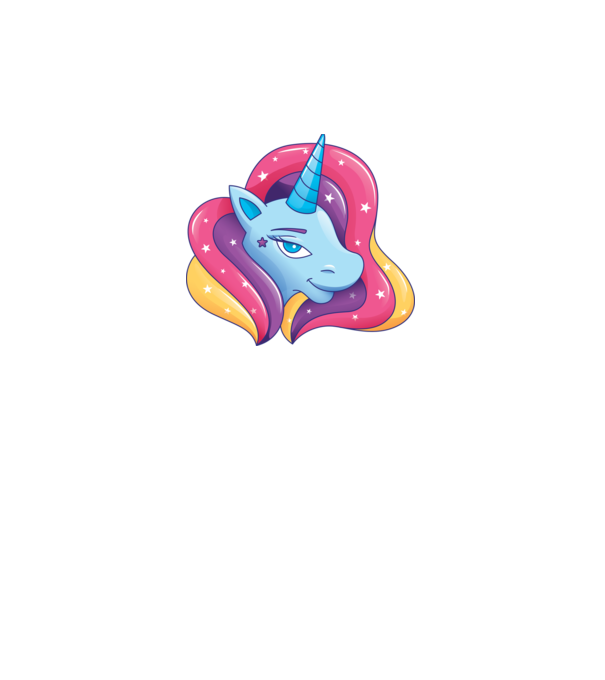 Cap de unicorn model alb pe tricou