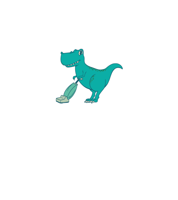T-rex făcând curățenie model alb pe tricou