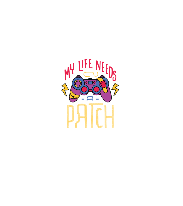 My life needs a patch Gamer model negru pe tricou
