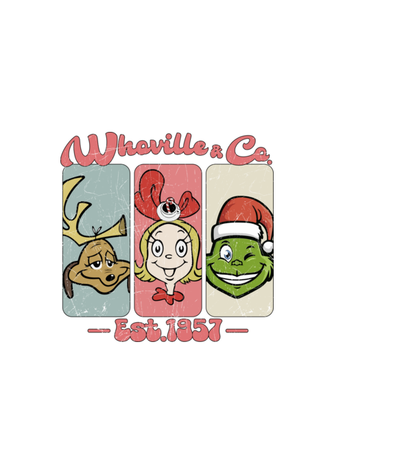 Whoville & Co - Grinch model alb pe tricou