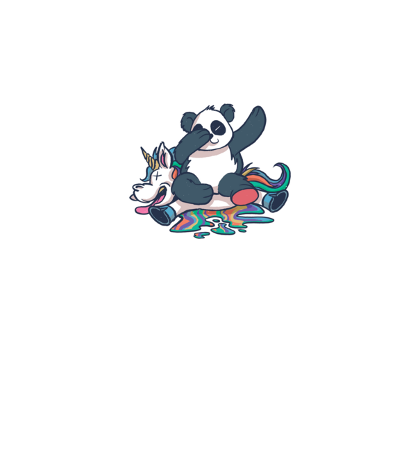 Panda DAB Unicorn model alb pe tricou