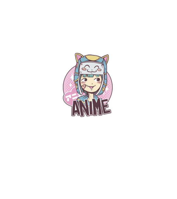 Fată drăguță Anime model negru pe tricou