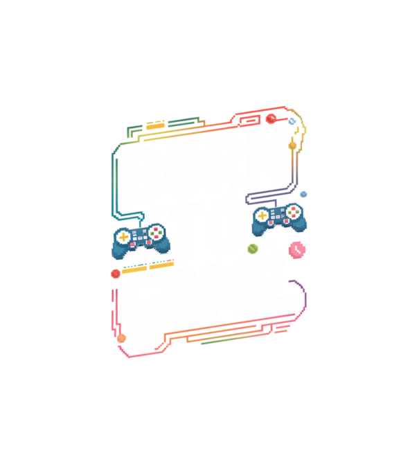Born to Game Pixel Negru model alb pe tricou