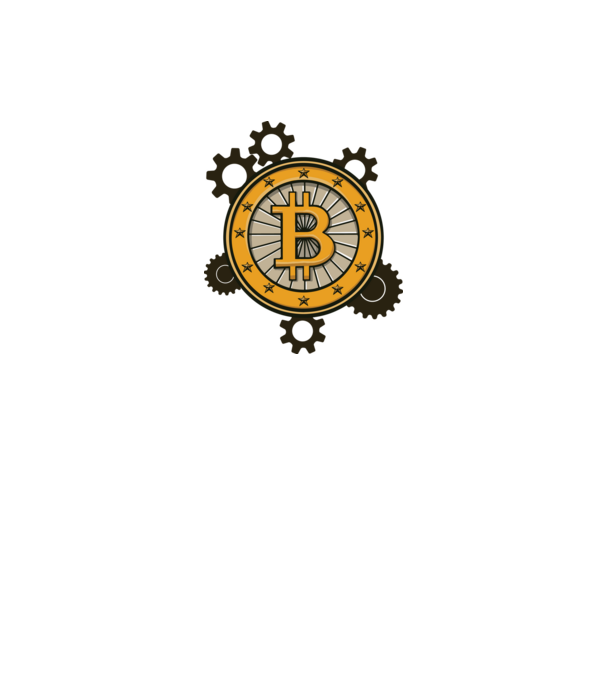 Mecanică Bitcoin model alb pe tricou
