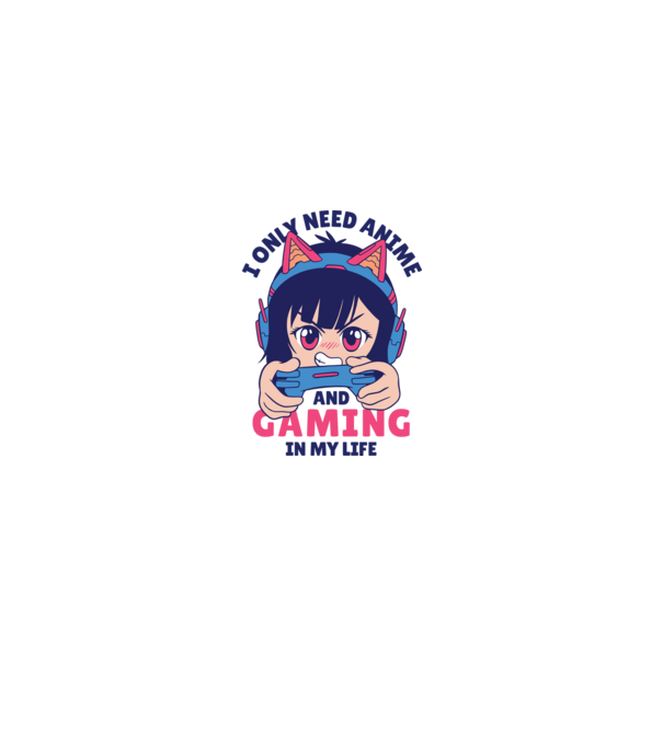 Am nevoie doar de Anime și Jocuri model alb pe tricou