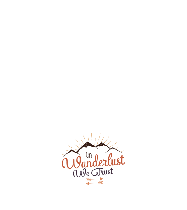 In Wanderlust we trust model negru pe tricou