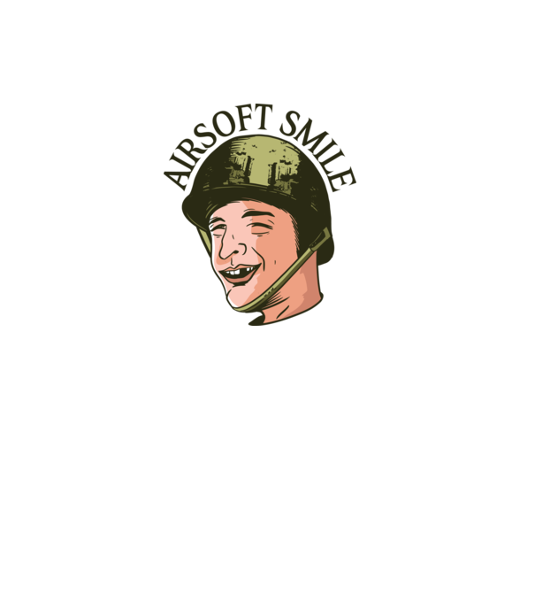 Zâmbet Airsoft model gri pe tricou
