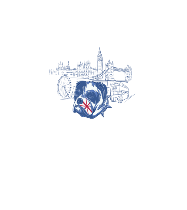 London Bulldog model alb pe tricou